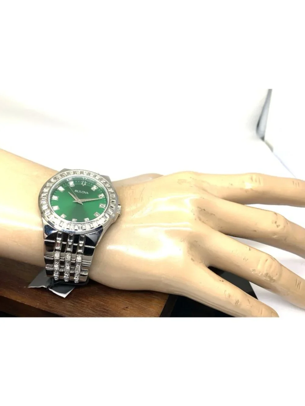Bulova Men's Watch 96A253 Phantom Quartz Green Dial Steel Crystal Accent 42mm
